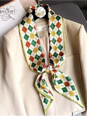 Scarf Purse Handle Neck Satin Scarfs For Bag Lightweight Silky Long Multicolor